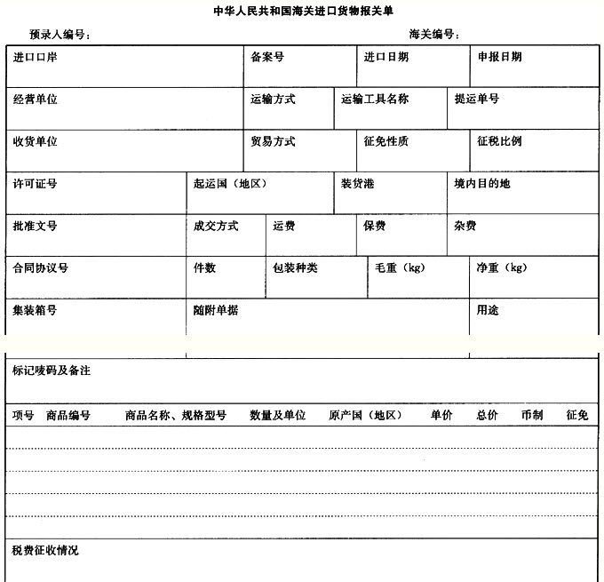 報(bào)關(guān)單據(jù) 分為進(jìn)口和出口兩種模式